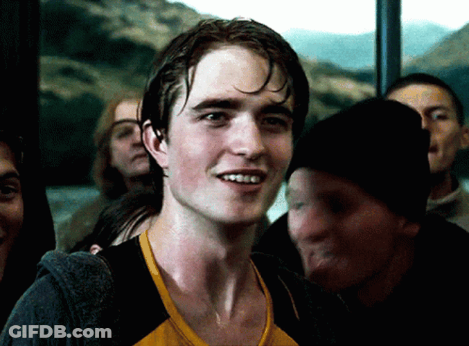 Cheering Cedric Diggory GIF