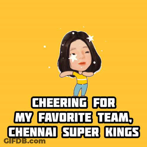 Cheering Chennai Super Kings Yellow Background GIF