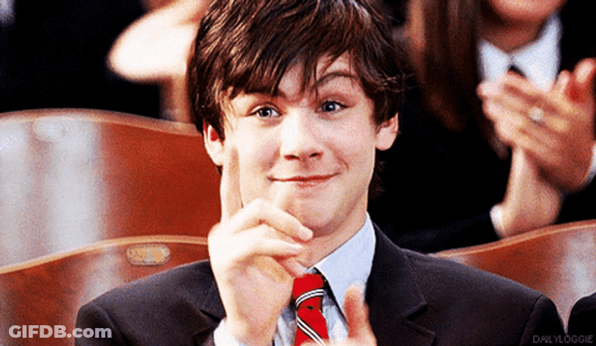Cheering Clap Logan Lerman GIF