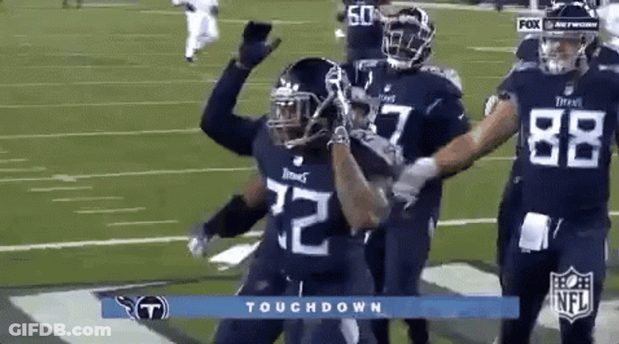 Cheering Derrick Henry Stiff Arm GIF