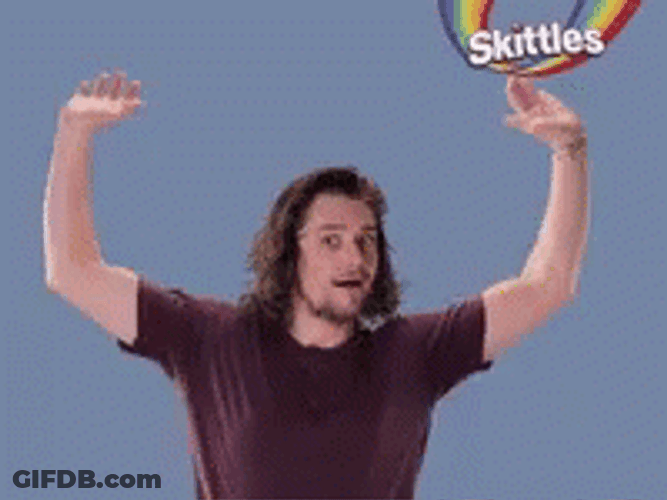 Cheering For The Skittles Candy GIF