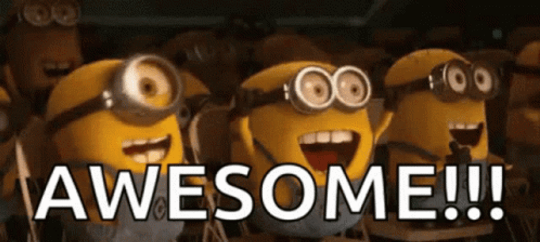 Cheering Minions Awesome GIF