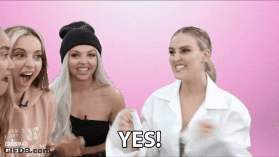 Cheering Perrie Edwards Pony Tail GIF