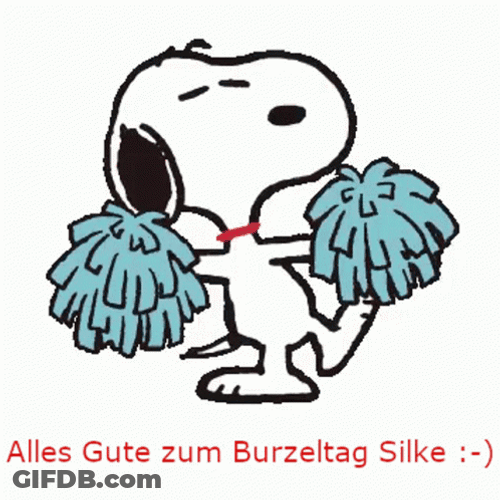 Cheering Snoopy Happy Birthday GIF