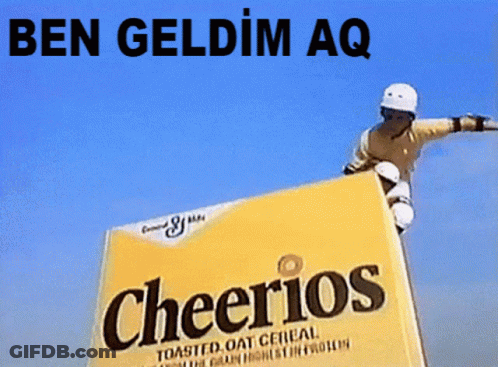 Cheerios Box With Skateboarder GIF