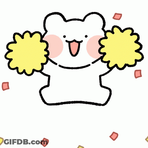 Cheerleader Animated Confetti Falling Down GIF