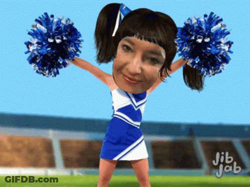 Cheerleader Cartoon Jib Jab GIF