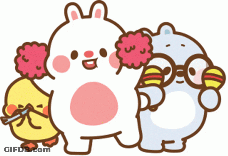 Cheerleader Fat Bunny Leads GIF