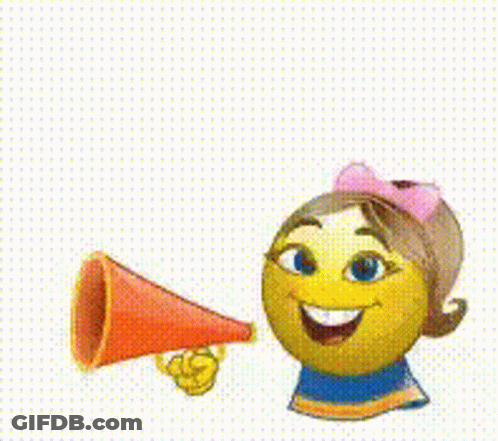 Cheerleader Holding Megaphone Saying Go Team GIF
