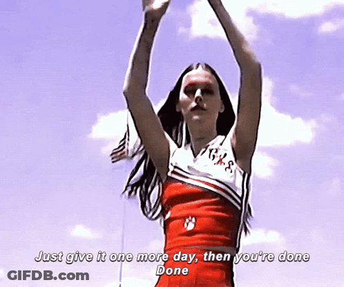 Cheerleader In Red And White Saying One More Day GIF