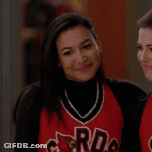 Cheerleader In Red Jersey Saying RDG GIF