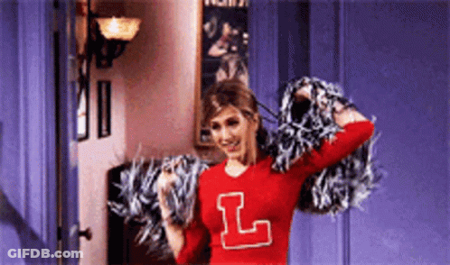 Cheerleader In Red Sweater With Letter L GIF