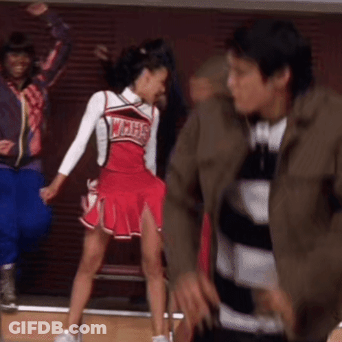 Cheerleader In WMHS Uniform Dancing With Man GIF