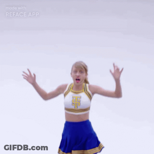 Cheerleader Jumping With Arms Outstretched GIF