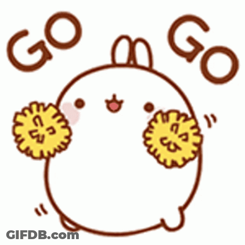 Cheerleader Molang Go Go GIF