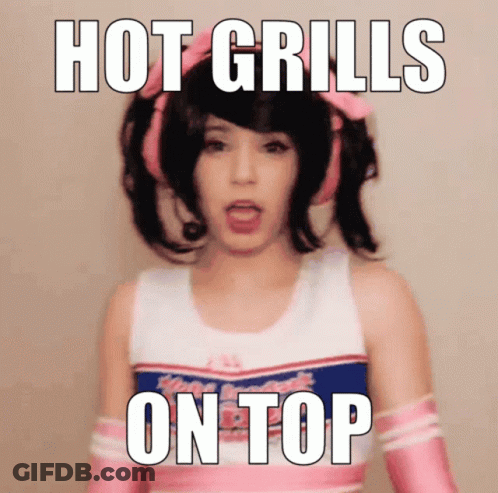 Cheerleader Saying Hot Grills On Top GIF