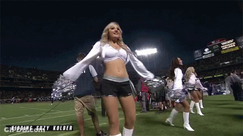 Cheerleader Suzy Kolder Dancing On Field GIF
