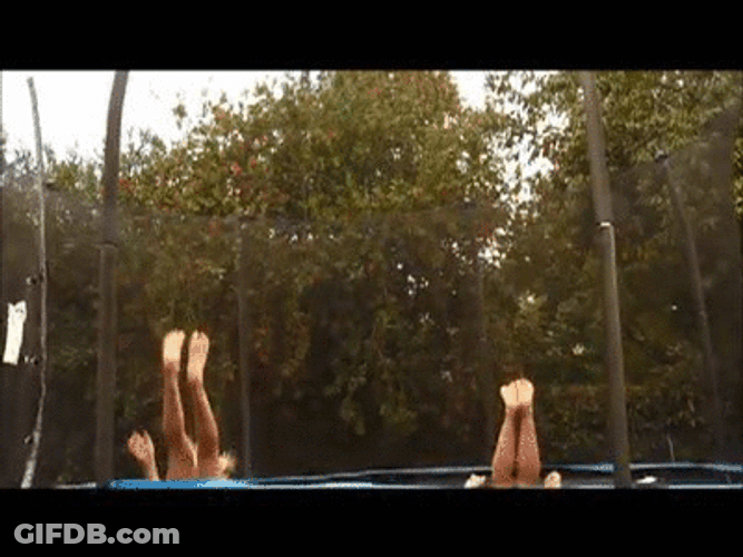 Cheerleader Trampoline Stunts Back Flip GIF
