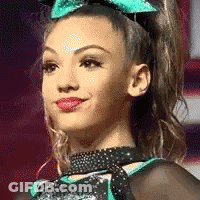 Cheerleader With Green Bow And Black Choker GIF