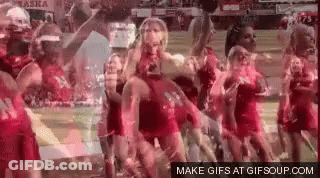 Cheerleaders Dancing At Football Game GIF