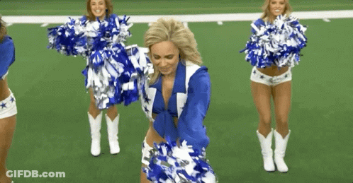 Cheerleaders Dancing With Pom Poms GIF