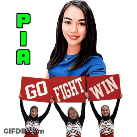 Cheerleaders Holding Go Fight Win Sign GIF