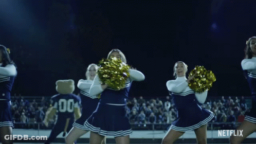 Cheerleaders Performing For Crowd With Netflix GIF