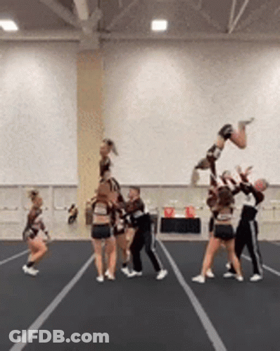 Cheerleaders Performing Stunt GIF