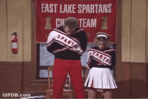 Cheerleaders Wearing Cheer Shirts GIF