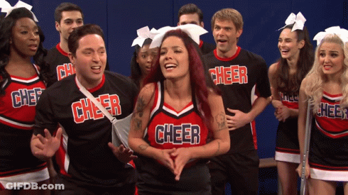 Cheerleaders Wearing Cheer Shirts GIF