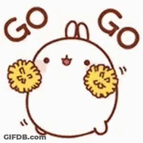 Cheerleading Angel Molang Cute Bunny Go Go GIF