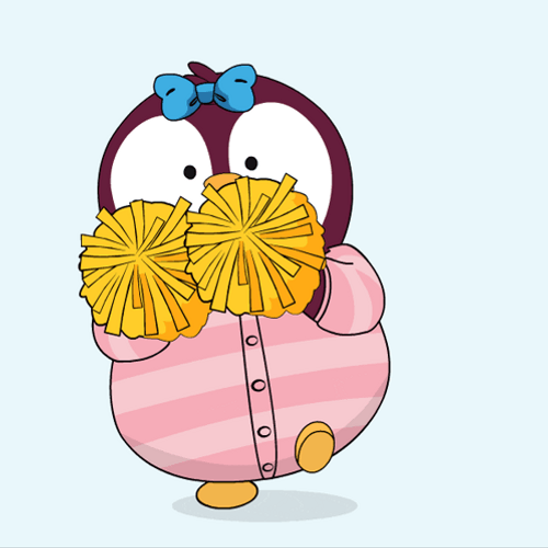 Cheerleading Cute Pudgy Penguin GIF