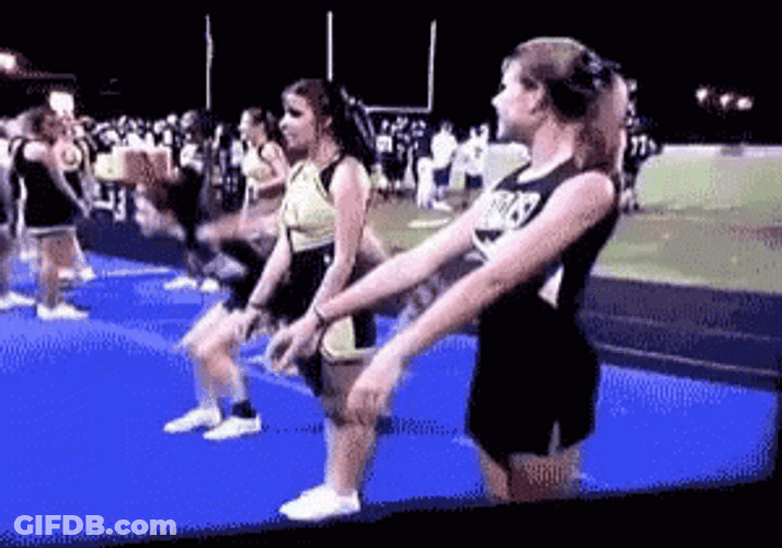 Cheerleading Epic Fail Back Flip GIF