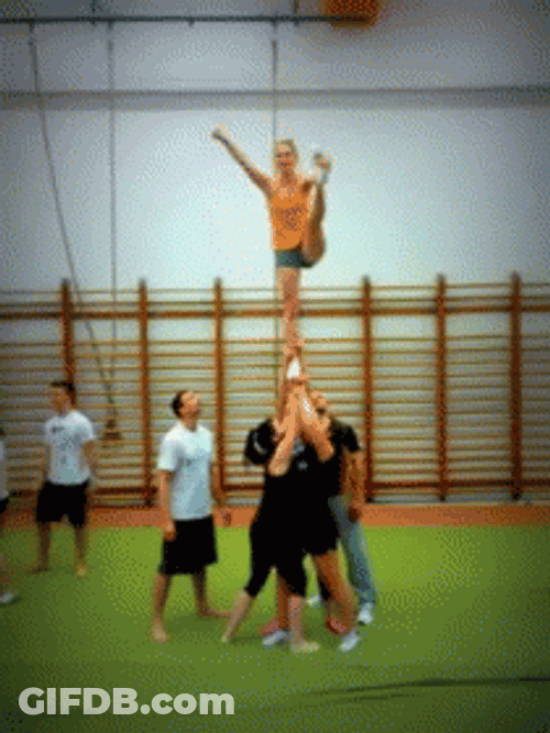 Cheerleading Epic Fail Fall GIF