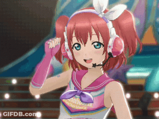 Cheerleading Ruby Kurosawa Anime Kawaii GIF