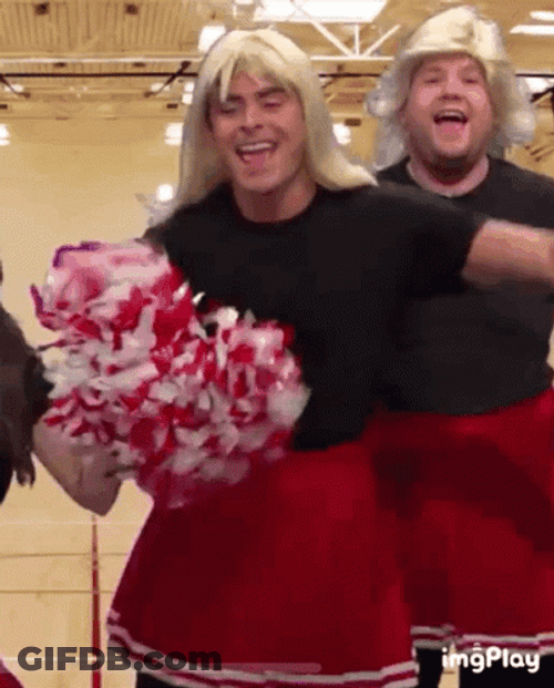 Cheerleading Zac Efron Gay Wig GIF