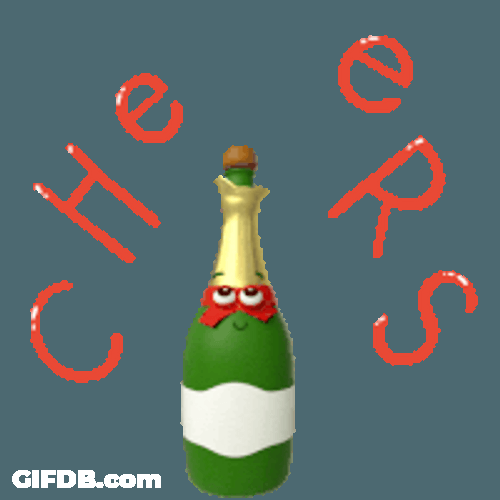 Cheers Champagne Popping Cartoon GIF