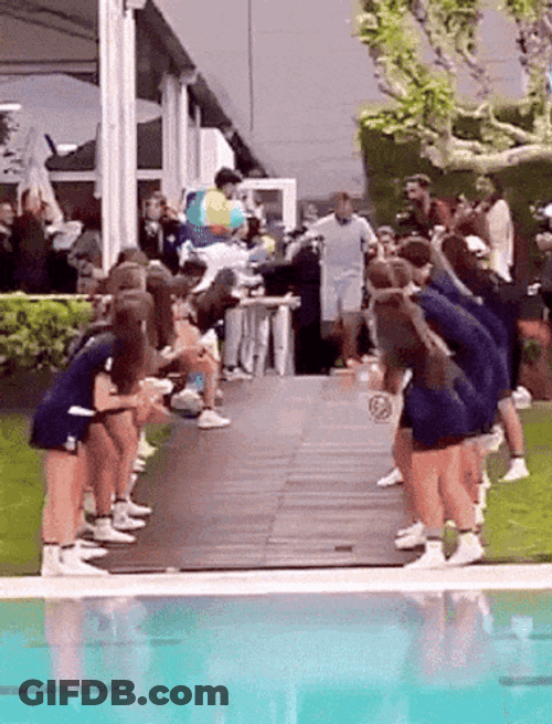 Cheers From People Before Cannonball GIF