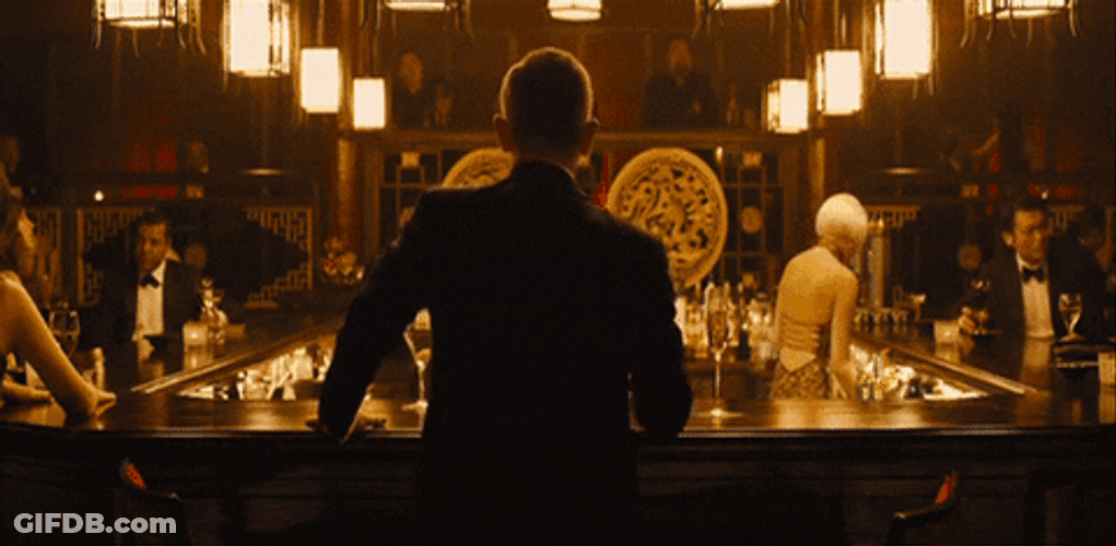 Cheers Man Silhouette In Fancy Bar GIF