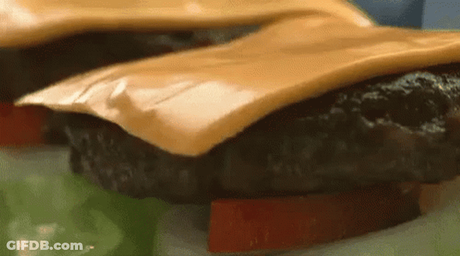 Cheese Flapping On Burger GIF