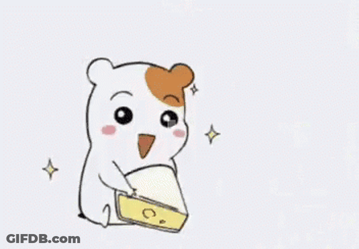 Cheese Gulp Hamtaro Sticker GIF