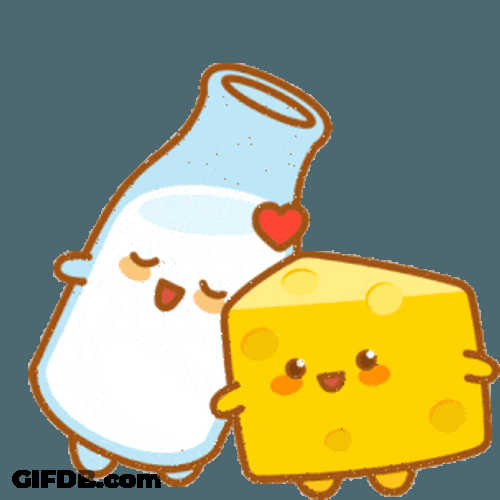 Cheese Milk Love Sticker GIF