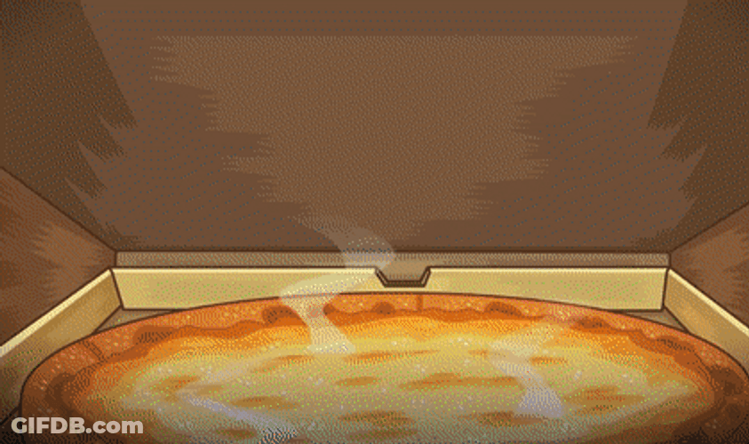 Cheese Pizza Box Cartoon GIF