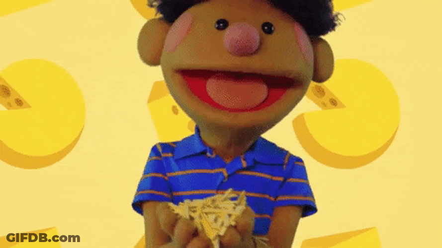 Cheese Raining Happy Dance GIF