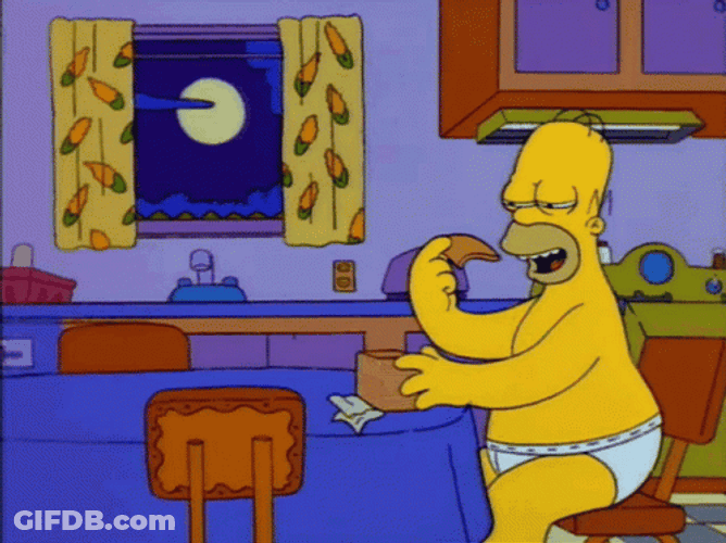 Cheese Snack Homer Simpson GIF