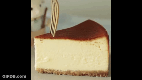 Cheesecake Slice With Fork GIF