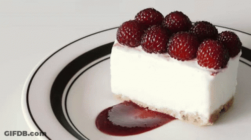 Cheesecake With Raspberries GIF