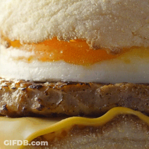 Cheesy Egg Burger Preparation GIF