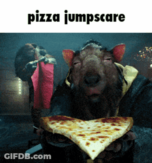 Cheesy Pizza Rat Jumpscare GIF