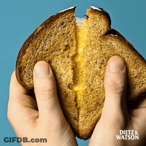 Cheesy Sandwich Yummy Stretch GIF